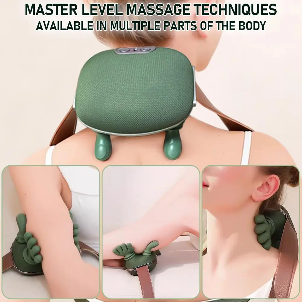Hand Finger cock should massaging Wireless Neck Cervical Trapezius kneoping Massage Shawl Brushless Motor cock masajeador Wireless Massage - for Home Office, Travel,